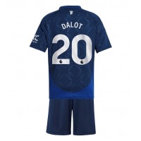 Dres Manchester United Diogo Dalot #20 Preč pre deti 2024-25 Krátky Rukáv (+ trenírky)